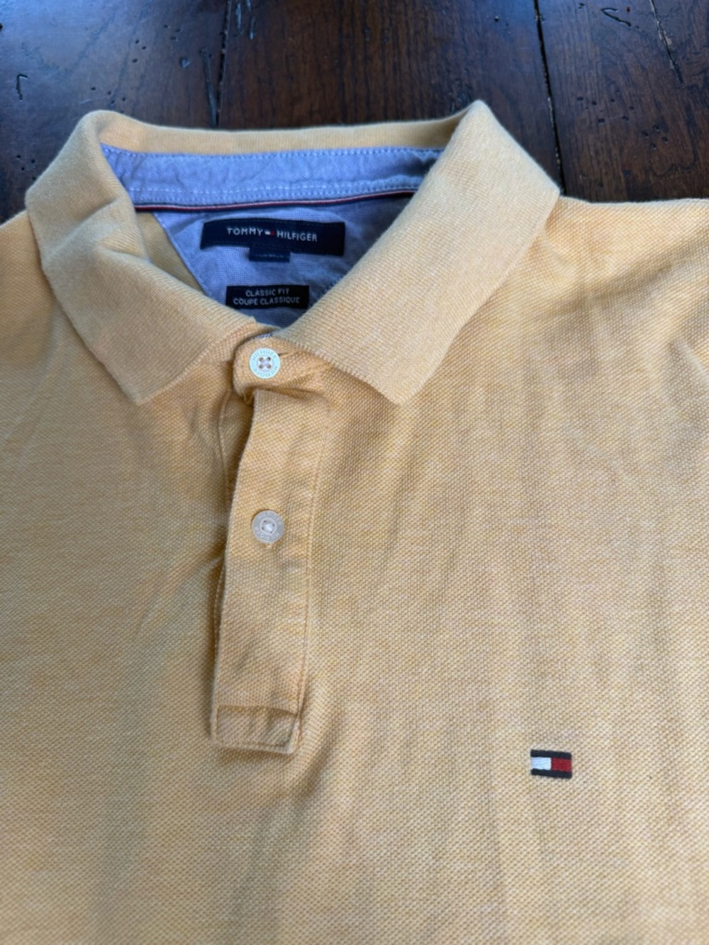 Tommy Hilfiger Men's Yellow Polo with Signature Flag 2XL